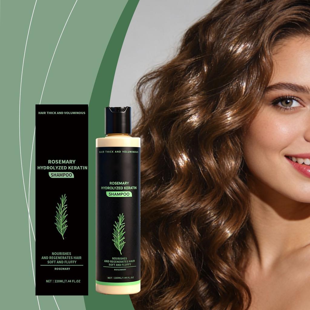 Rosmarin Keratin Volumengebendes Shampoo Sanfte Reinigung Feuchtigkeitsspendend Glattes Haar Natürliches Volumengebendes Haarpflege 250ml