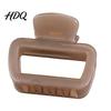 Square Hair Clip Hollow Design Claw Semi-Transparent Back Head Shark Elastic Spring Claw with Anti-Slip Teeth And Thick for Medium-Long