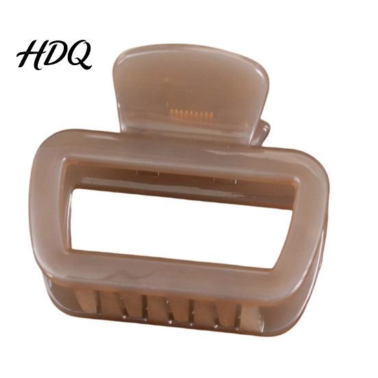 Square Hair Clip Hollow Design Claw Semi-Transparent Back Head Shark Elastic Spring Claw with Anti-Slip Teeth And Thick for Medium-Long