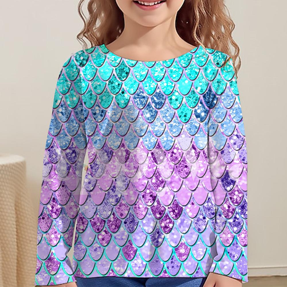2024 Kids Clothes Sequins Print Blouse for Girls Children Summer Clothes Fashion Girl T-Shirt Top O-Neck Children's T-Shirt Girl