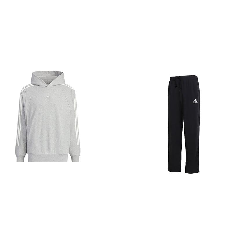 

Adidas Loose Fit Hoodie Long Sleeve Sweatshirt Solid Color Logo Drawstring Pants Casual Sports Set Unisex Sets JI6636+-GK9273 XL