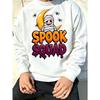 Herre Sweatshirt med Grafisk Print og Rund Hals, Streetwear MønsterSød Mumie Måne Spook Squad Tekst Design Komfortabel Hverdags Streetwear