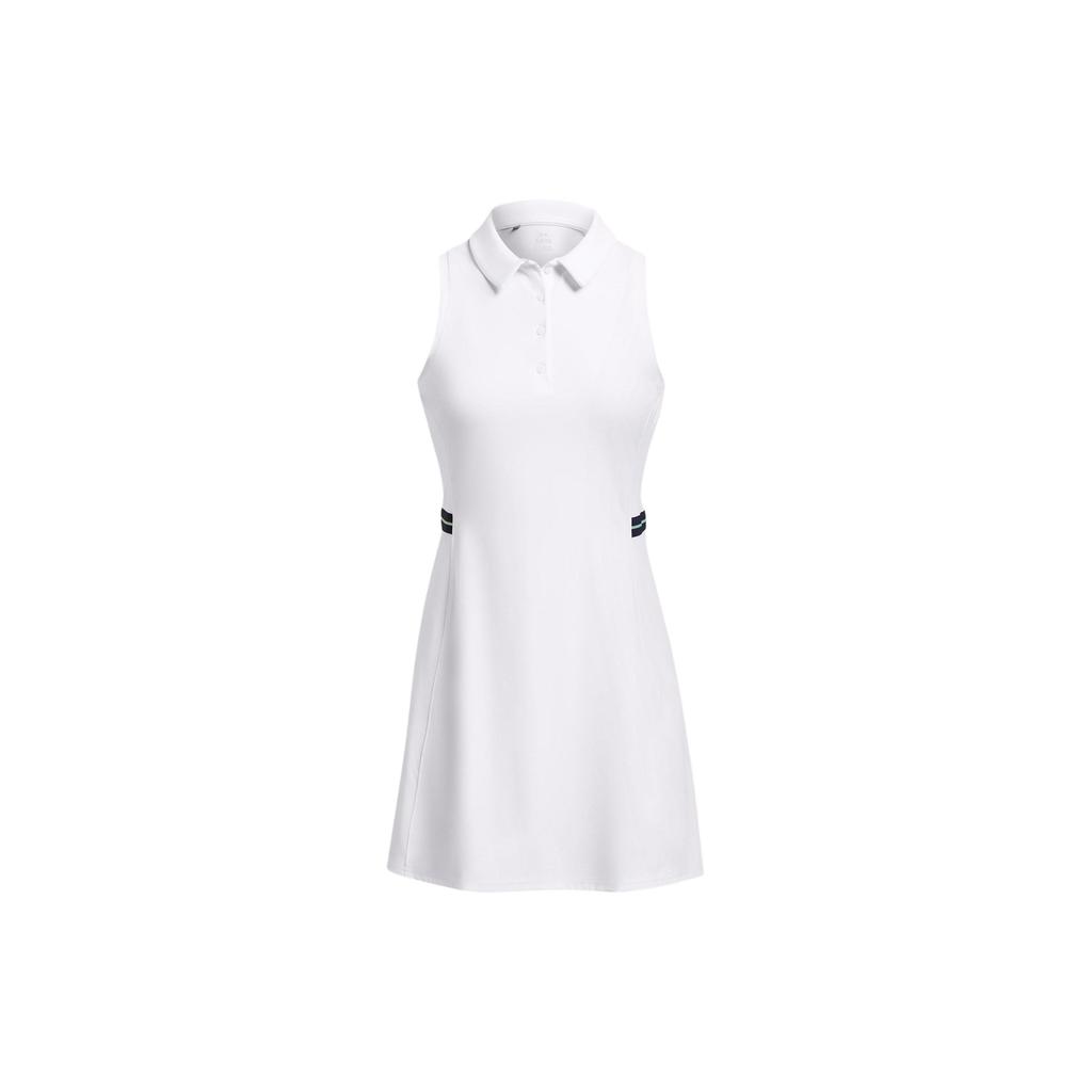 Under Armour Ua Empower Solid Color Polo Neck Sleeveless Dress Women Dresses White 1382818-100