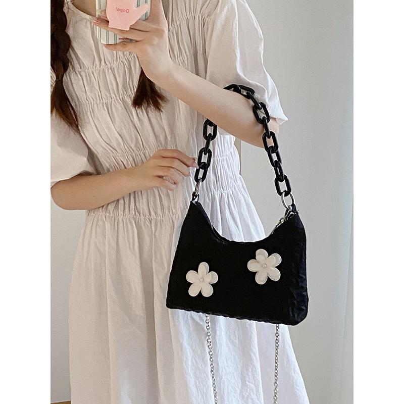 

Flower Chain Bagnewest Trendy Fashion Underarm Bag All-Match Ins Silk Shoulder Bag Messenger Bag Handbag
