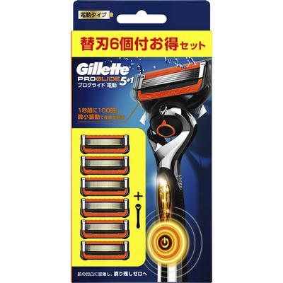 Gillette PROGLIDE POWER 5B tartóval, 6 extra pengével Férfi tartó Borotva férfiaknak Férfi tartó