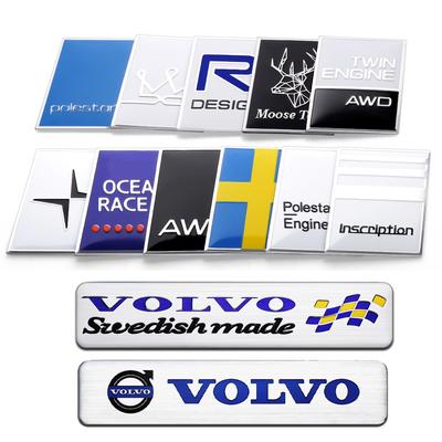 Adesivi Decorativi per Carrozzeria Auto in Alluminio 3D per Parafango Laterale, Cofano, Bagagliaio per R Design T6 AWD C30 C40 C50 C70 S40 S60 S70 S80 S90