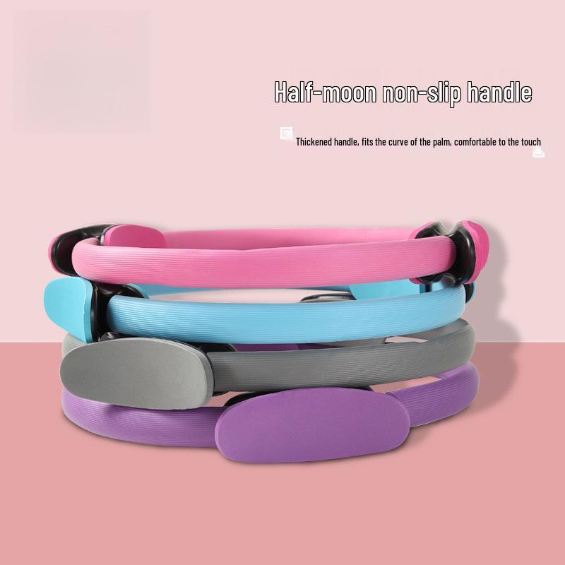 Mehrfarbiger Fiberglas Halbmondgriff Pilates Magic Circle Yoga Ring