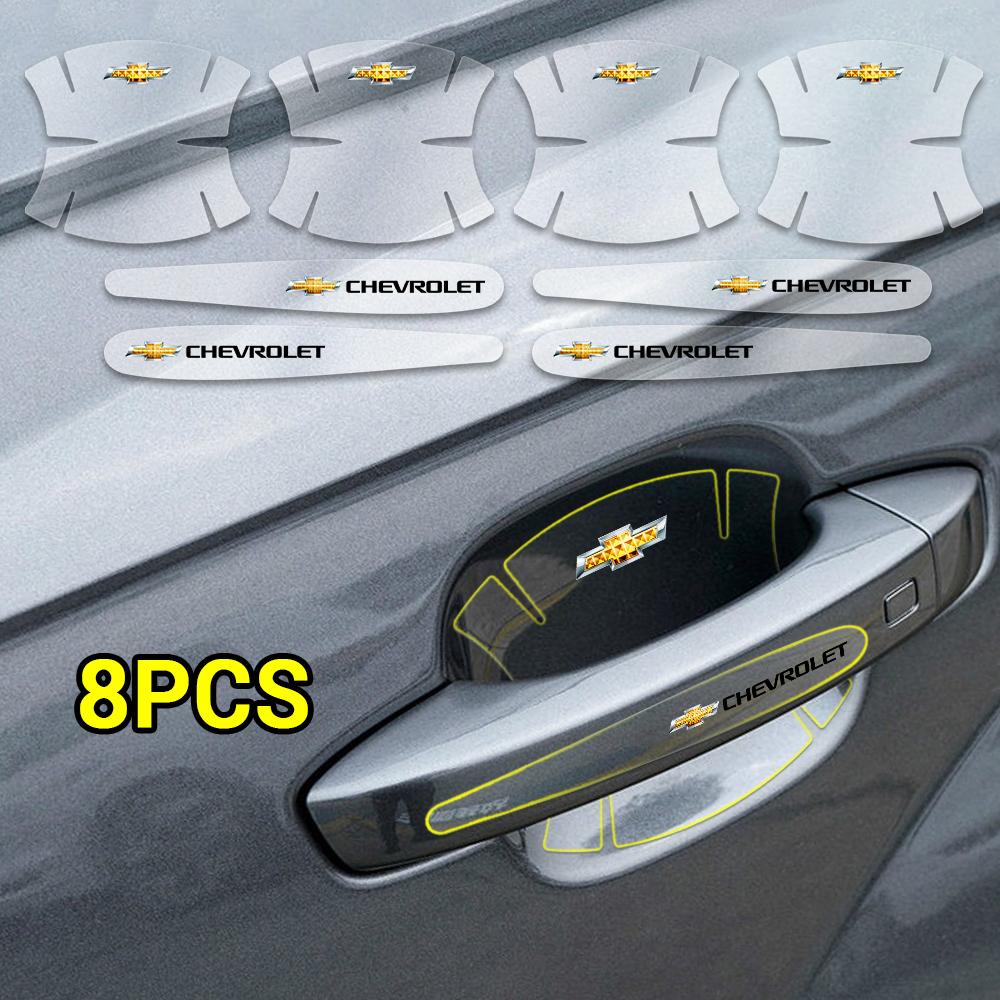 8pcs Car Sticker Transparent Car Door Handle Bowl Scratches Protector Decal For Chevrolet Cruze Orlando Captiva Sail Aveo Malibu