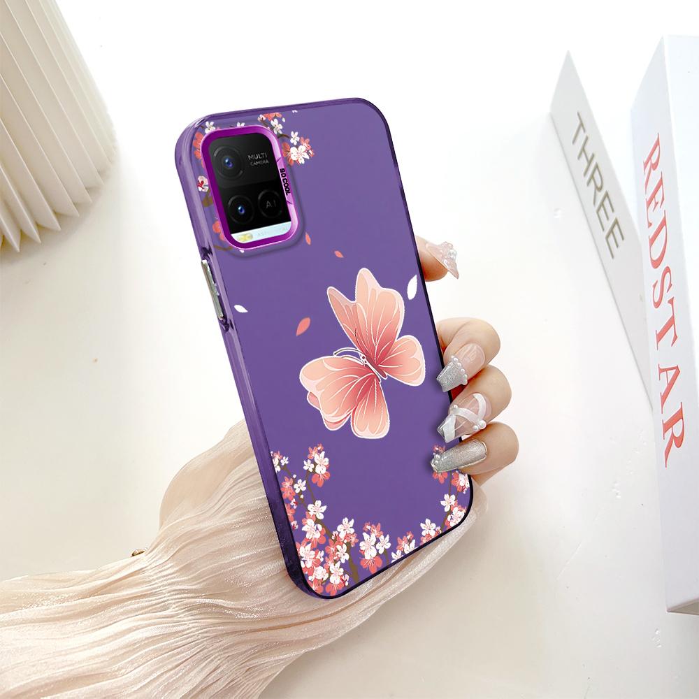 Painted Pattern Colorful Sliver Double Sided Hard Shell Shockproof Anti-fall Phone Casing for Vivo
