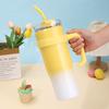 Big Mac gradual change ice cup 10oz straw handle car cup large capacity stainless steel thermos cup water cup