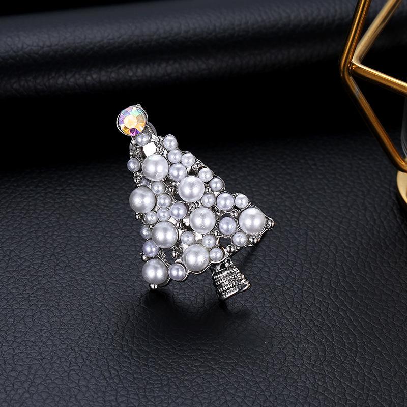 Colorful Rhinestone Christmas Tree Brooch: Women's European & American Creative Design Accessory