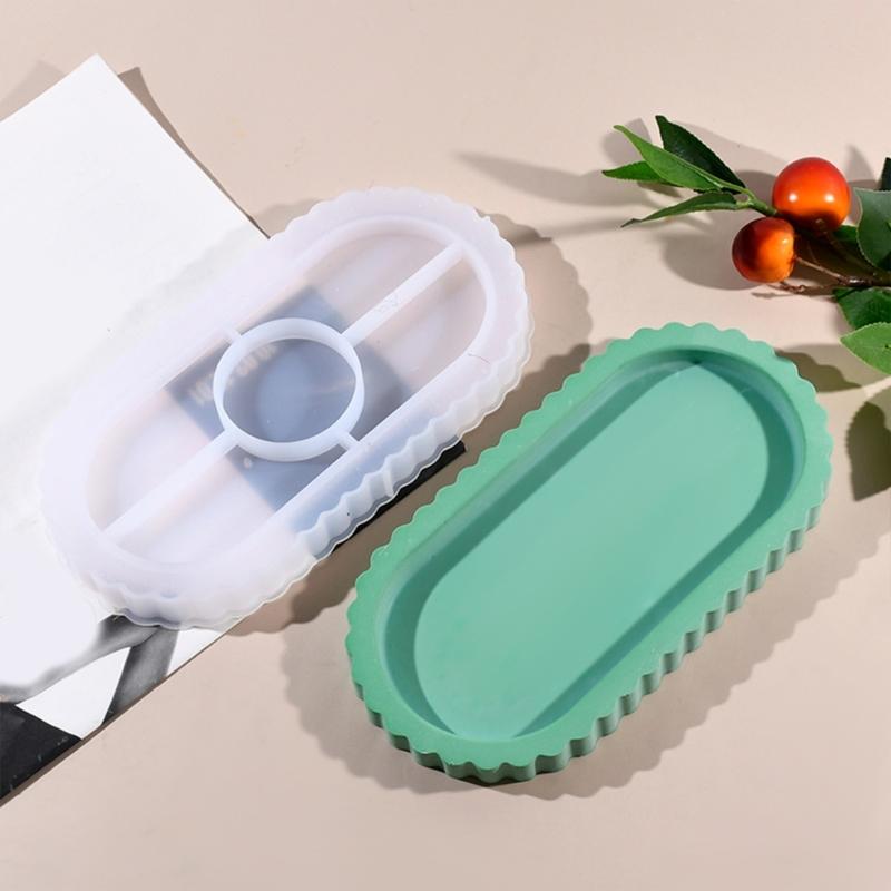 Große ovale stabile Silikonform für Harz- und Betonbastelbedarf Heimdekoration Untersetzer für den täglichen Gebrauch