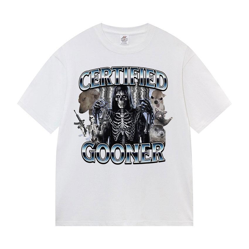 Funny Certified Gooner Screaming Possum Meme T Shirts Women Vintage Fashion Short Sleeve T-shirt O-Neck Unisex Cotton T-shirt