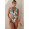 Bikini Swimsuit European and American Sexy Solid Color Hollow One-piece Swimsuit Women's Model