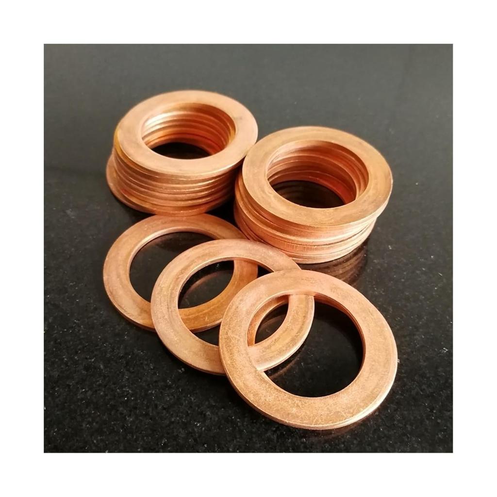 Copper Flat Washer M25 Seal Gasket Inner Diameter 25mm Sealing Ring Thin Sheet T3 Red Copper Washer(25x31x3 (5pcs))