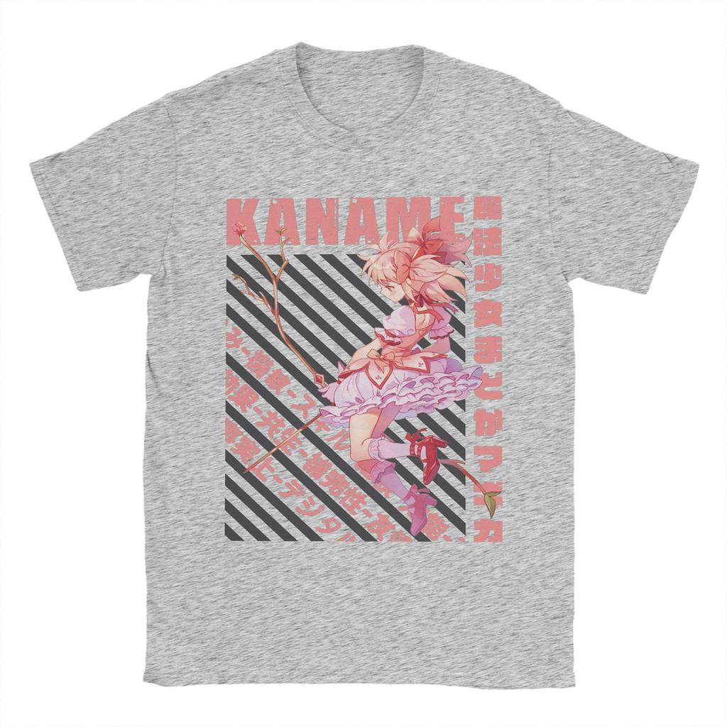 Mahou Shoujo Madoka Unisexs T Shirt Madoka Magica Anime Tee Shirt Short Sleeve Round Collar TShirts 100 Cotton Big Size Clothes