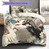 Cute Maine Coon Pattern Bedding Home Decoration Birthday Gift (1 * duvet cover + 2 * pillowcase, without core)