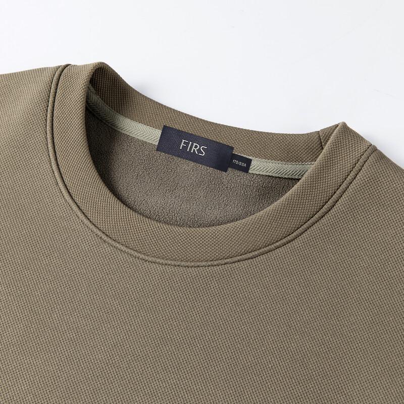 FIRS Men's Fleece-Lined Round Neck Sweatshirt