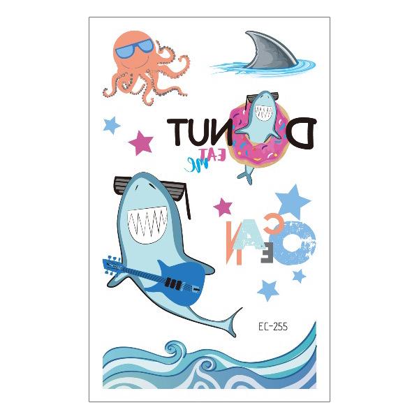 Waterproof Children's Pirate Shark Tattoo Stickers - Birthday Party & Cartoon Design