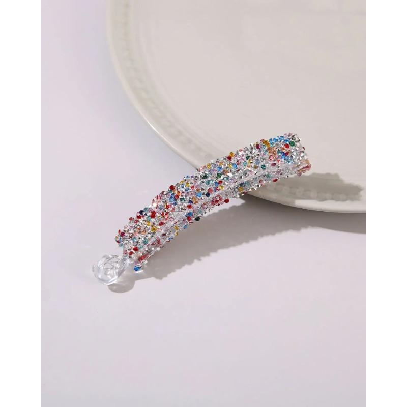 New Color Pan Hair Banana Clip Light Luxury Stone High-end Fashion Ponytail Clip Hair Accessories Hairpin