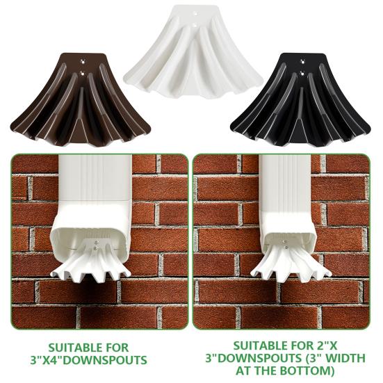 Yousheng Gutter Downspout Diverter Rain Gutter Disperser Gutter Downspout Extension for 3"x 4" And 3" X 2" Downspout Rainwater Dispersal