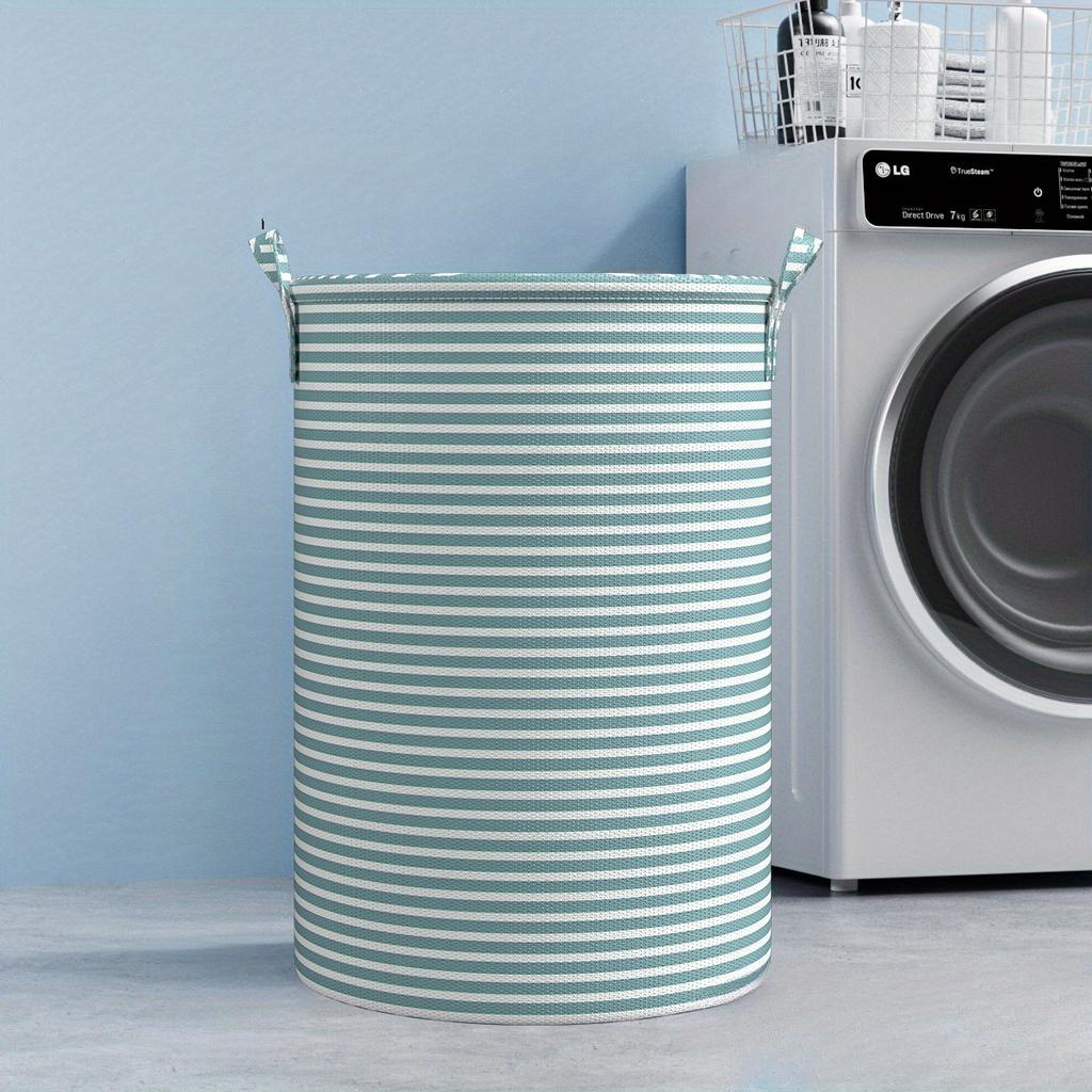 Minimalist Striped Laundry Basket, Foldable Bathroom Storage Box, Toys and Clothing Storage Basket, Bedroom Tidy Basket