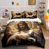 Holy Savior With Gentle Lamb Theme 3Pc Kid'S And Adults' Bedroom Decor, Exquisite Three-Piece Bedding Set Gift