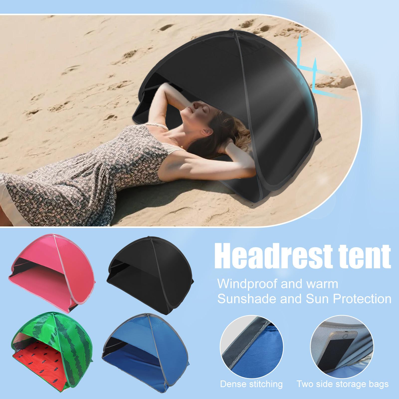 

Пляжный солнцезащитный тент, мгновенный солнцезащитный навес на молнии, пляжное кресло, УФ автоматическая теневая палатка-навес для пикника на открытом воздухе, пляжного кемпинга One Size чёрный