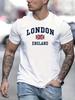 2025 Hot Sale of London and UK Printed Pure Cotton Short-sleeved Men's Casual Summer Round-neck T-shirt Tops