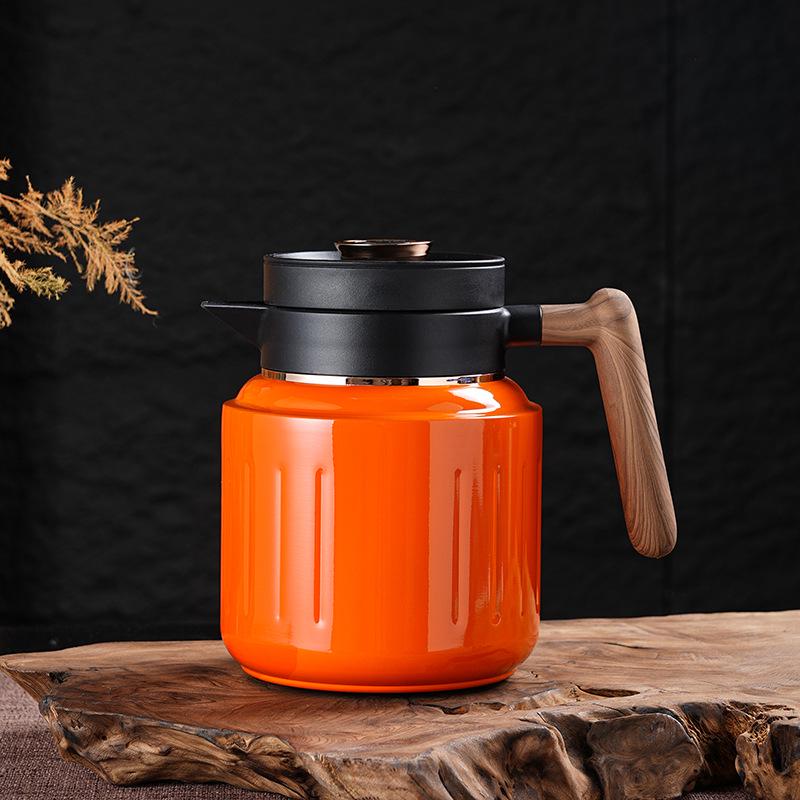 316 Stainless Steel Portable Insulated Teapot with Titanium Plating and Tea-Water Separation, Large Capacity for Stewing
