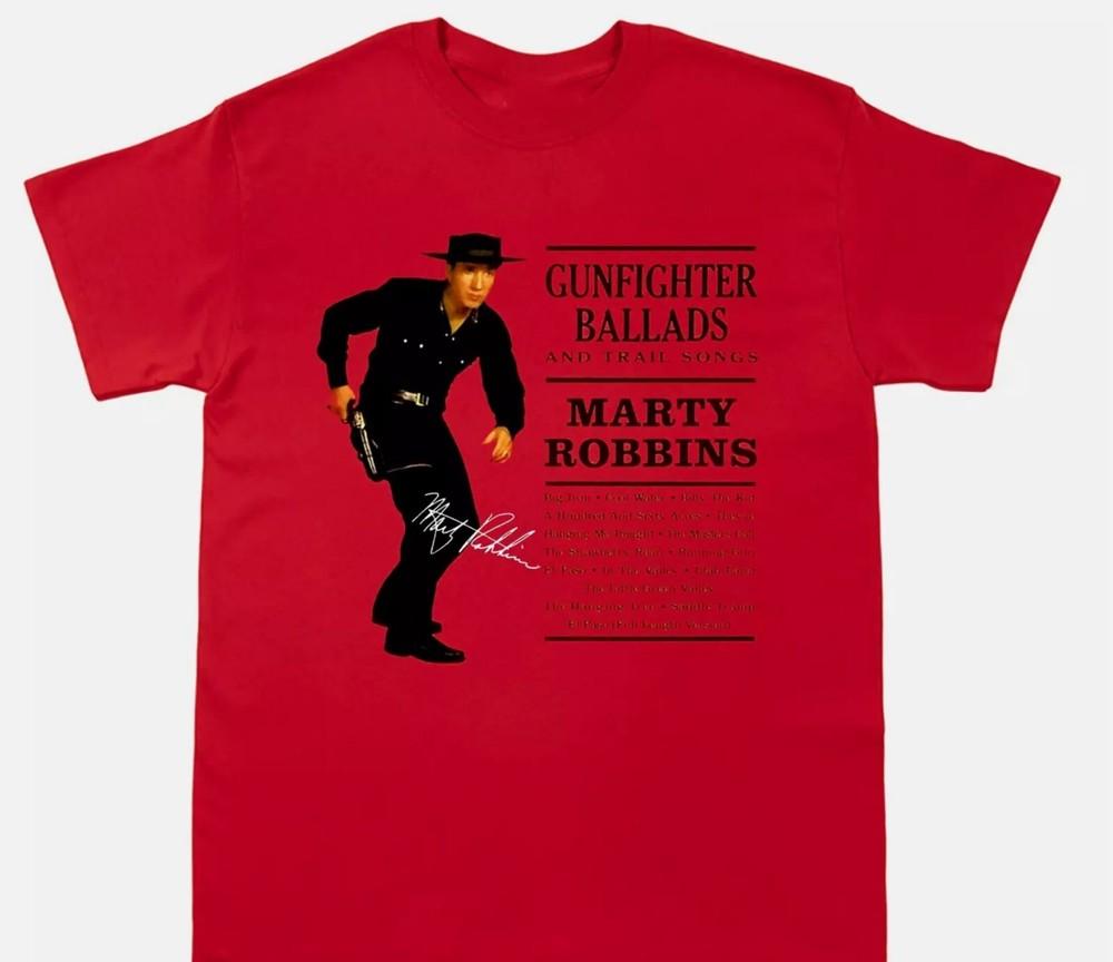 Rare Marty Robbins Gunfighter Ballads and Trail Songs Red All Size Shirt Unisex T-Shirt S