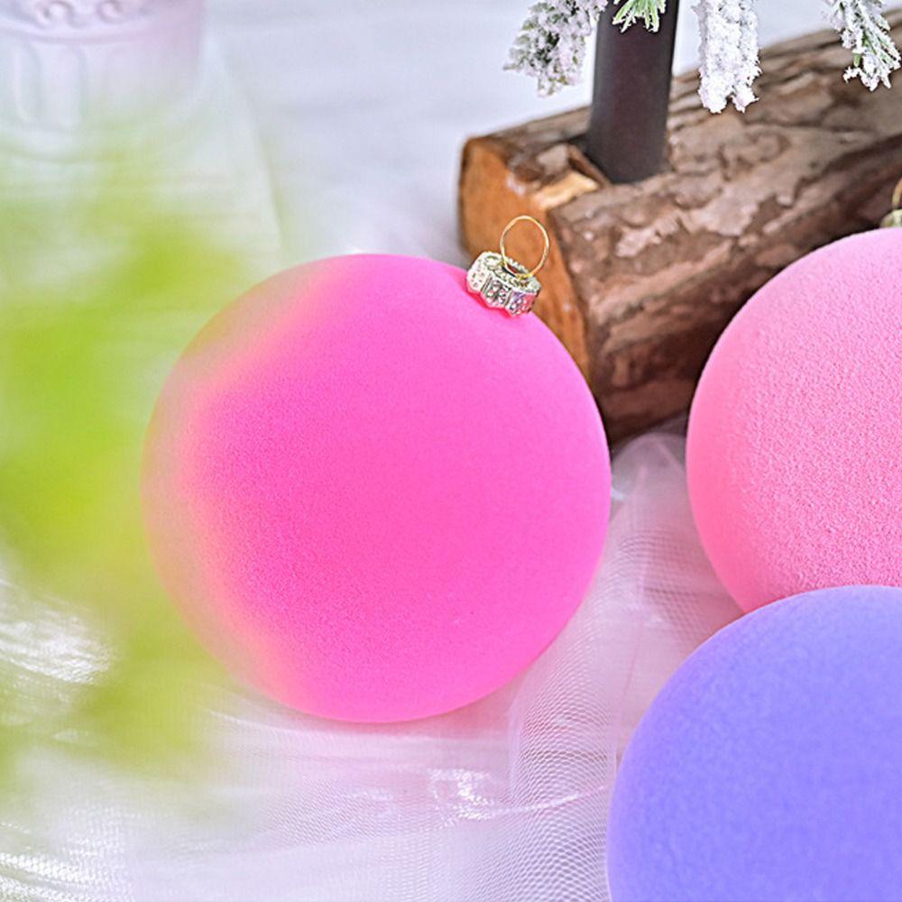 12pcs Flocked Christmas Balls Ornaments 6cm Xmas Tree Hanging Ornaments  Home New Year Gifts