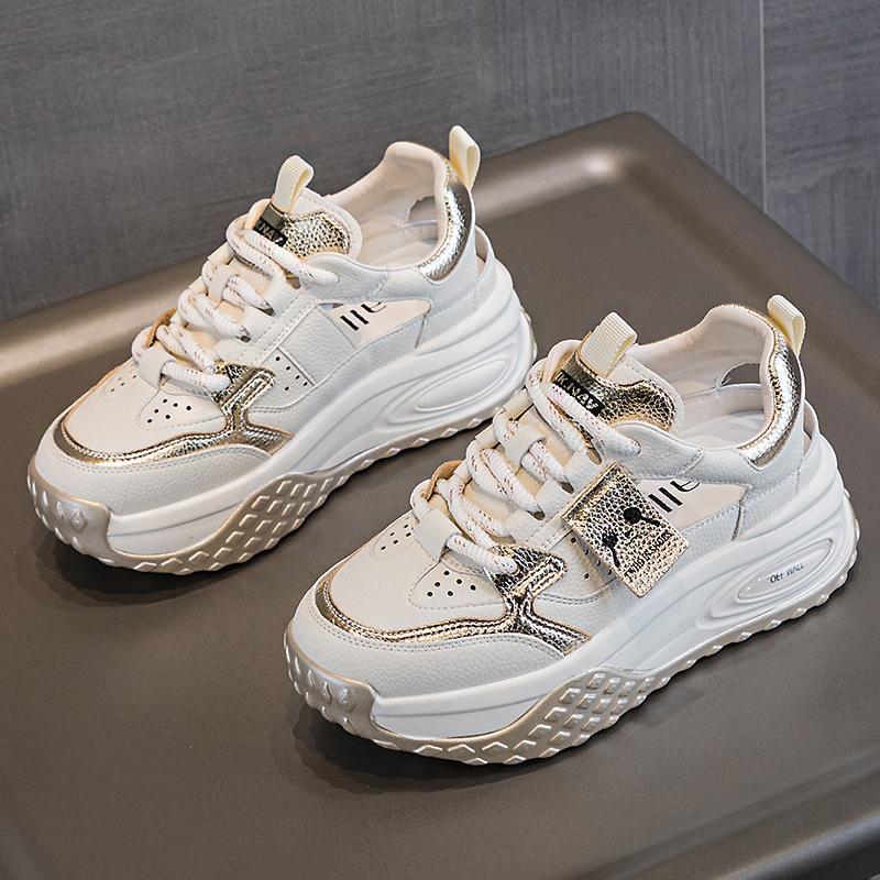 

Женская обувь на открытом воздухе, классная обувь на платформе, клиновидная, открытая, новая, дышащая, для увеличения платформы, повседневная обувь на плоской подошве, спортивная обувь, женская обувь 39 золотой