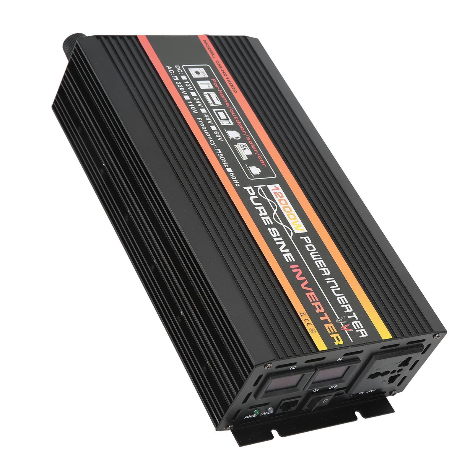 2000 Watt Pure Sine Wave Power Inverter with Dual Digital Display Screen for Outdoor RV Yacht 2000W Output 220V Virtual