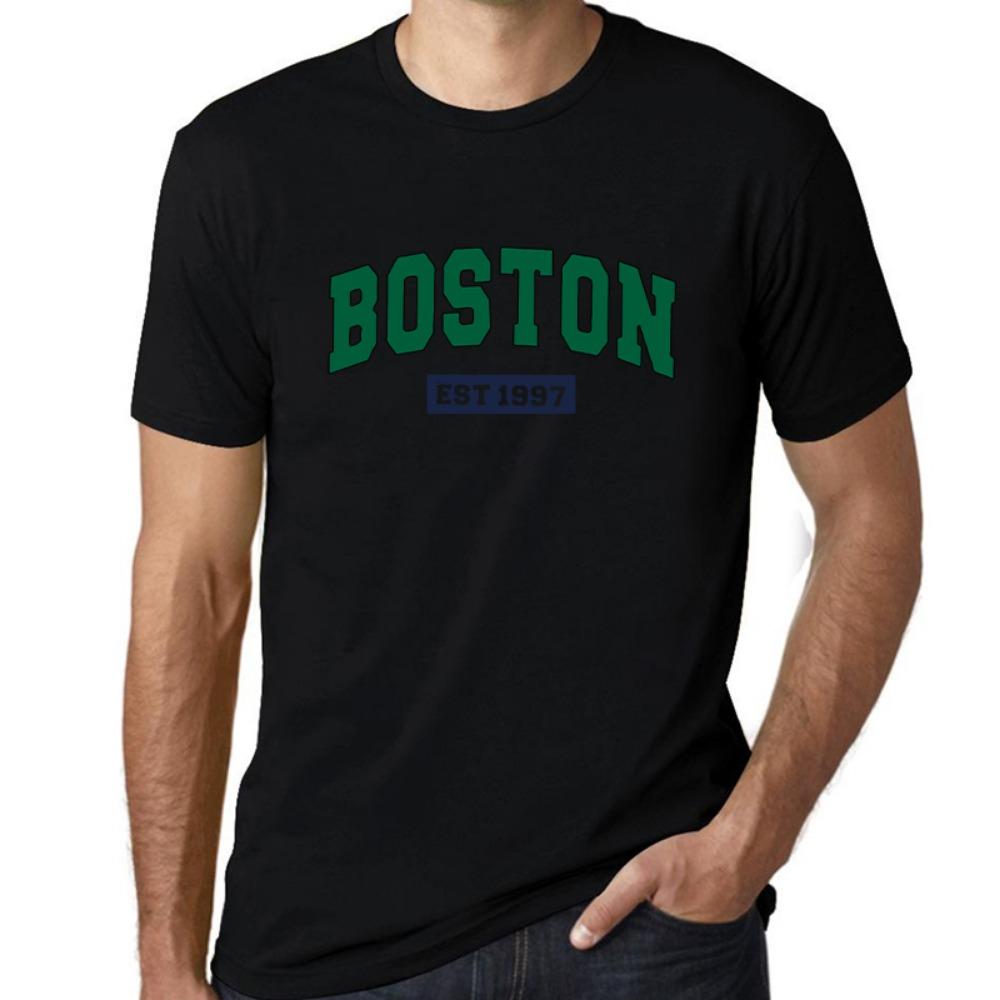 

100% хлопок Мужская мода Boston EST 1997 Повседневные футболки с коротким рукавом 5XL
