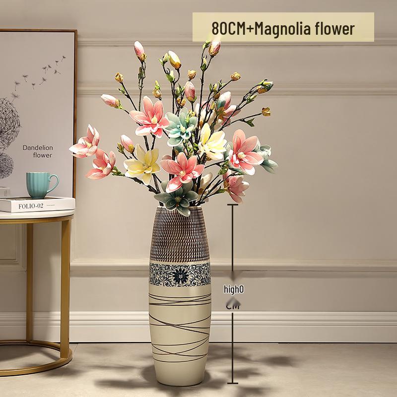 Large European-Chinese Ceramic Floor Vase for Home and Living Room Floral Decor