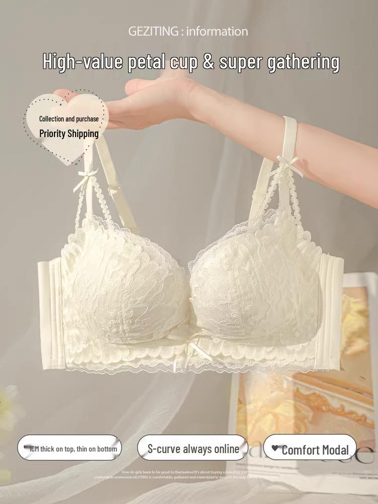 

Женский беспроводной комплект пуш-ап (бюстгальтер и трусики): Боковая поддержка, Предотвращение провисания, Регулируемая посадка для маленькой груди 36/80AB шампанского