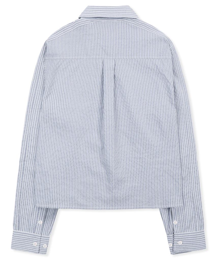 GLACK Gs016 Studded Point Crop Long Sleeve Shirt (Gray)