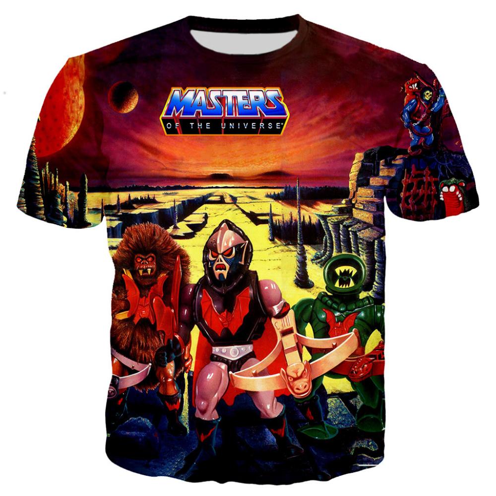 T-shirts He Man et les Maîtres de l'Univers, imprimés en 3D, style streetwear, pour hommes et femmes, surdimensionnés, pour enfants