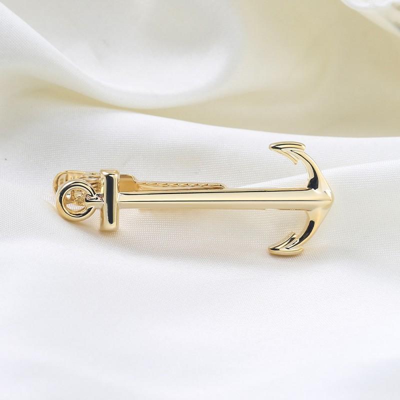 Electroplating Gold Silver Gun Black Boat Anchor Tie Clip Fun Metal Men's