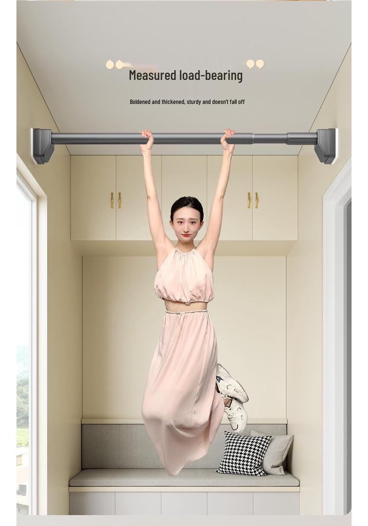 Telescopic Clothes Rod – No-Punch Installation for Balcony, Bedroom, Curtains, Dorm, or Wardrobe