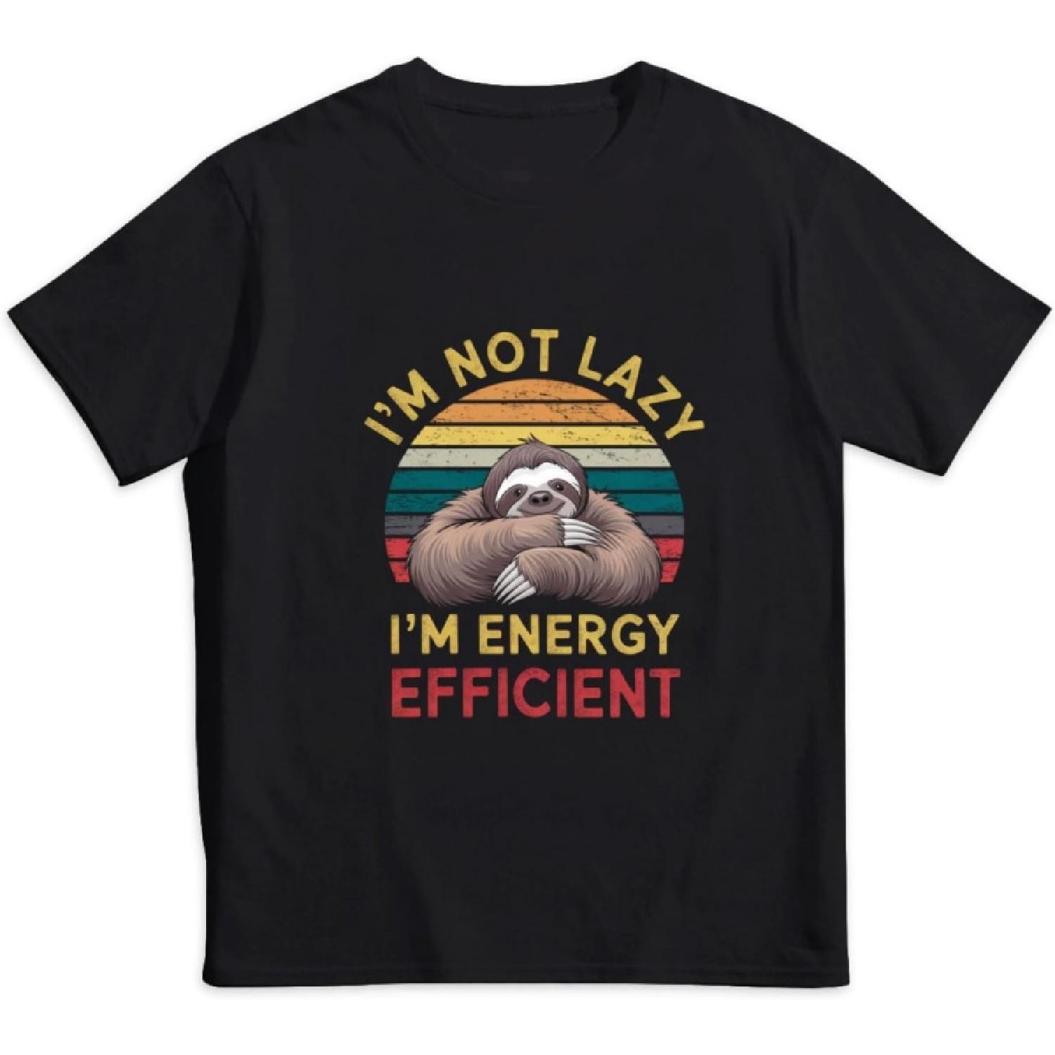

Boys Girls Funny Sloth I m Not Lazy I m Energy Efficient T-Shirt Cotton Tee Shirt for 1-12 Years Old Children XXXXXL різнокольоровий
