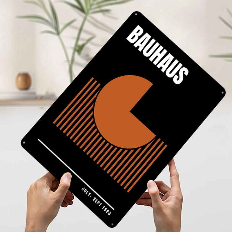 

Bauhaus Geometric Printed Poster Customized Wall Art Retro Vintage Metal Tin Signs for Office Decoration Room House Decor Home 20x30cm（7.8x11.8inch）