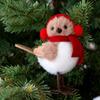 Red White Christmas Tree Decoration Foam Cloth Hanging Bird Christmas Decoration  XMAS Ornaments