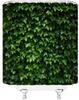Green Ivy Leaf Pattern Waterproof Shower Curtain 180x180cm - Jungle Nature Theme Bath Curtain for Spa Style Decor