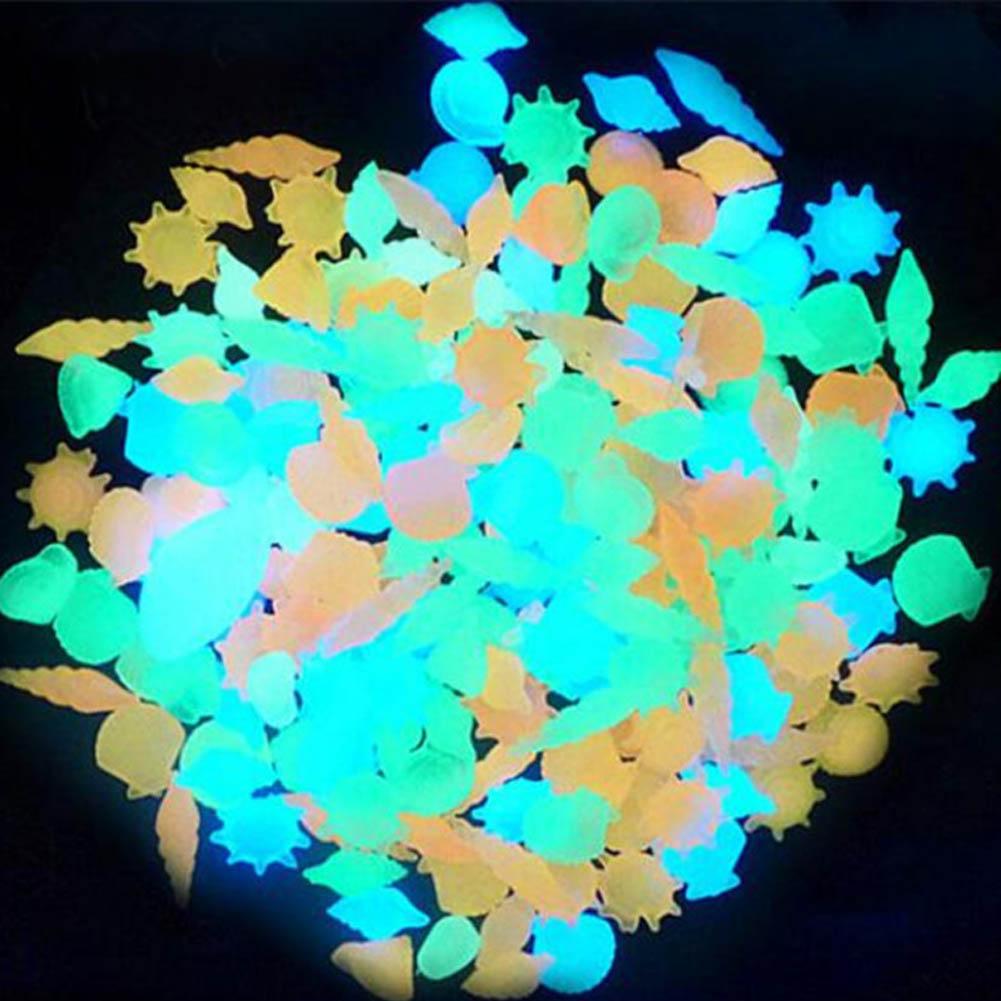50Pcs Luminous Stones Fish Tank Aquarium Ornament Glow In The Dark Pebbles Outdoor Yard Lawn Path Walkways Decorations