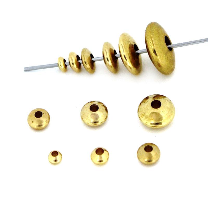 50-20Pcs/Lot Brass Beads Spacer Charms 3/4/5/6/8/10mm Loose Spacer Beads For DIY Jewelry Necklace Bracelets Making Accessories