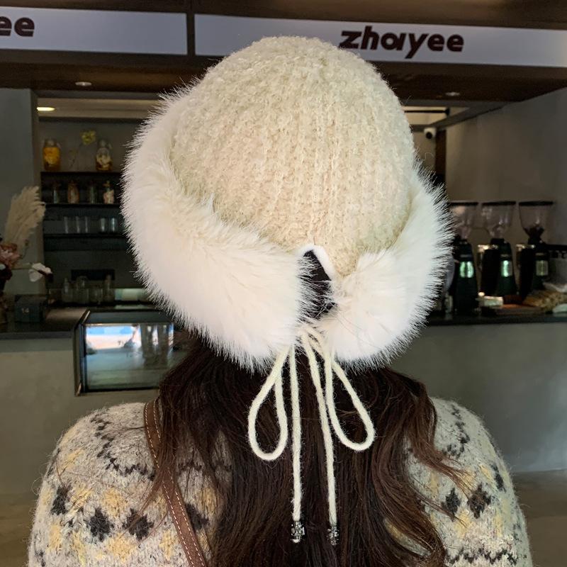 Winter Warm Big Head Circumference Thick Plush Hat Outdoor Windproof Ear Protection Hat Japanese Versatile Baotou Hat Women