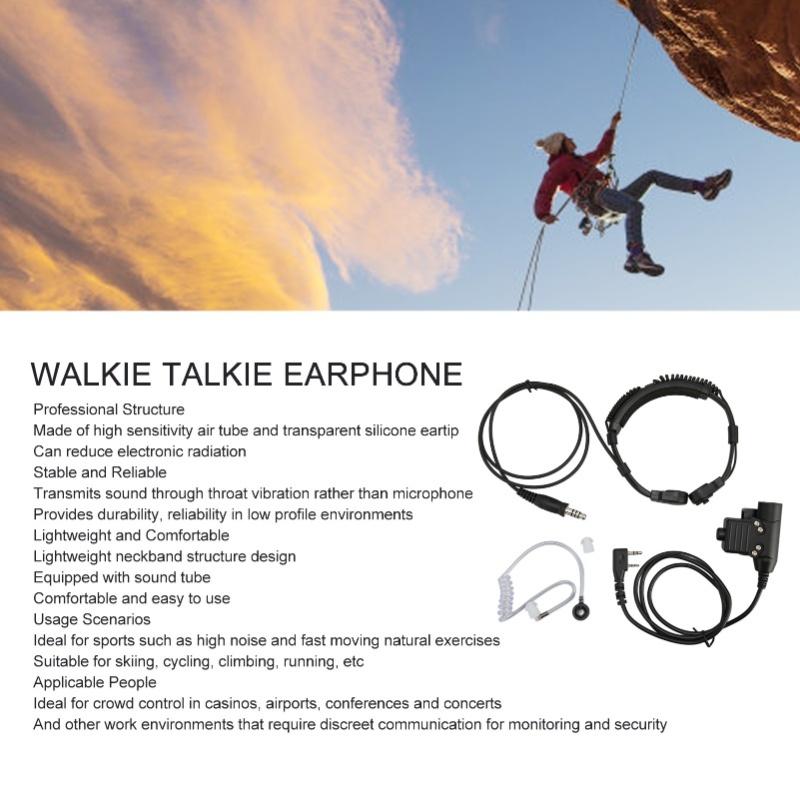 Throat Microphone Headset Telescopic 2 Way Radio Earpiece With U94 PTT For Baofeng UV 5R BF 888S BF F8HP BF F9 UV 82