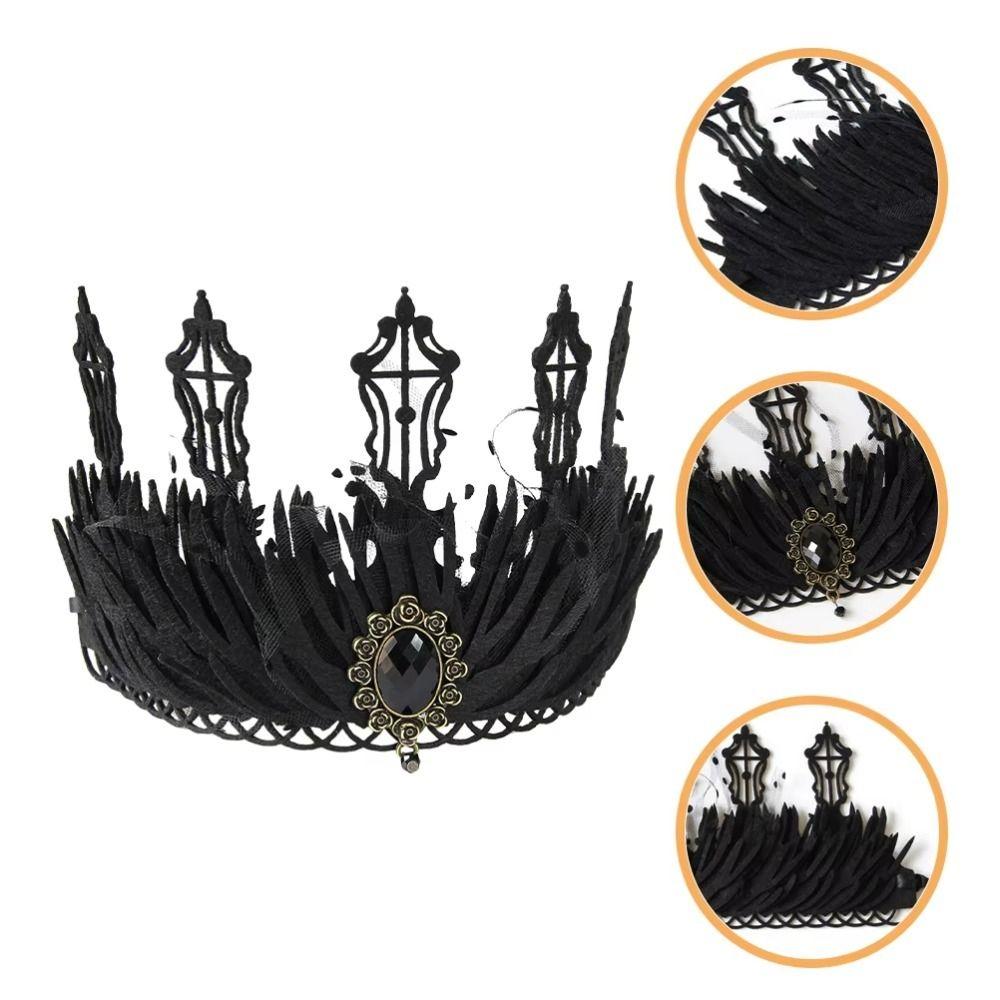 Witch Cosplay Red Rose Headband Party Costumes Halloween Headpiece Women Crown Tiara  Masquerade